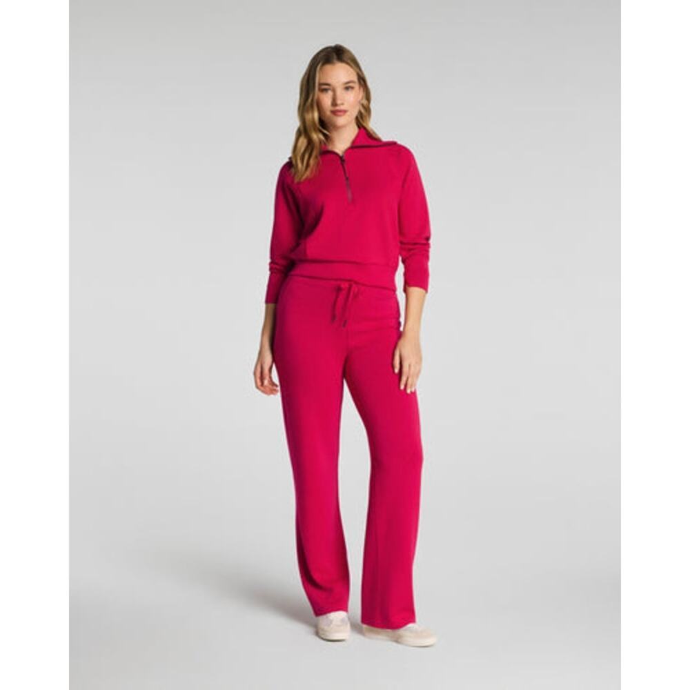 Spanx Women's Air Essentials Lightweight Half Zip Sweatshirts Fuchsia XL NWT - Picture 2 of 14